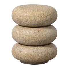 SIDE TABLE DOTS BEIGE POLY - CAFE, SIDE TABLES